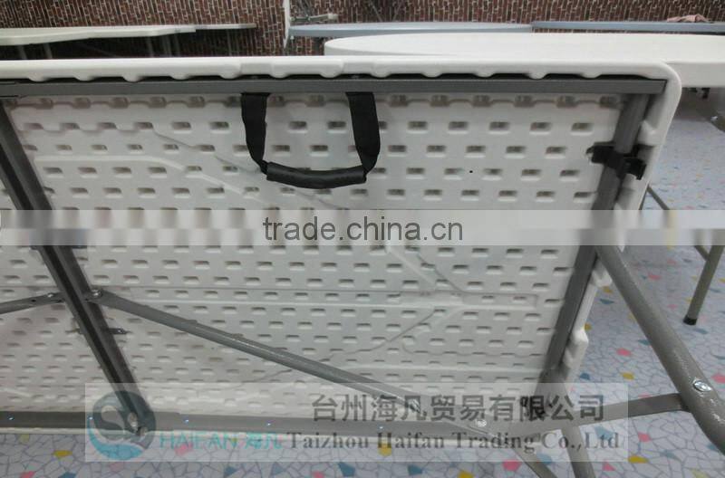 durable 152cm plastic folding dining table and chair for restaurant/high quality adjustable plastic dining table