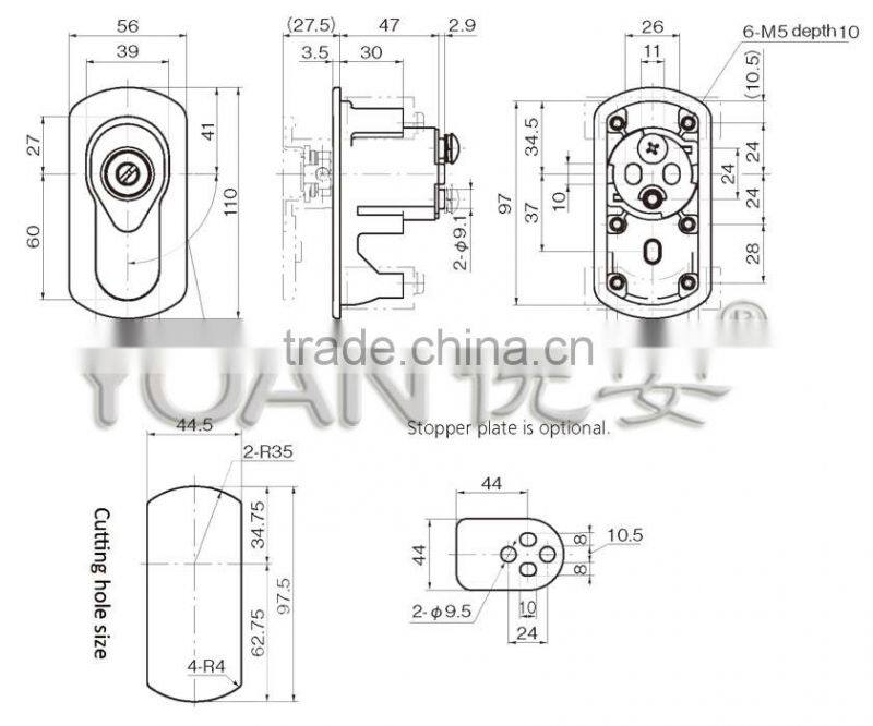 Bright chrome plated high security vending machine lock