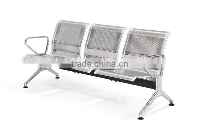 High quality stainless steel office reception room waiting chairs with table for sale