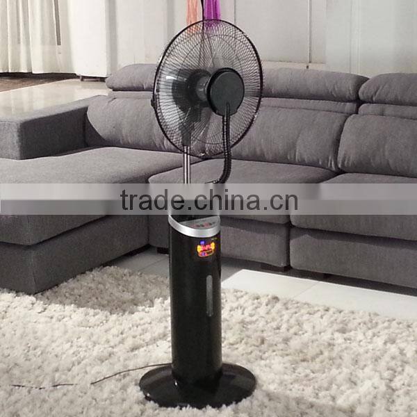 Home appliance misting fan with universal remote control