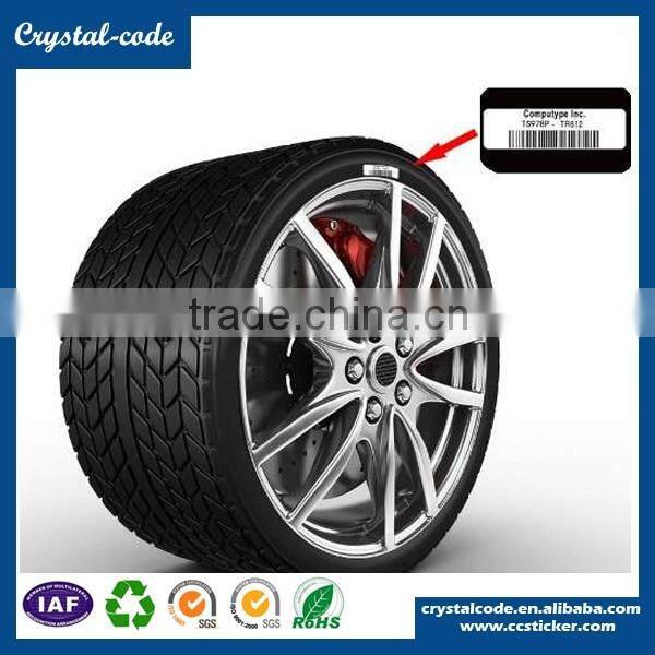 Printing strong adhesive unremovable tyre label