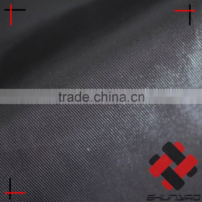 polyester taffeta twill with shiny pu coating