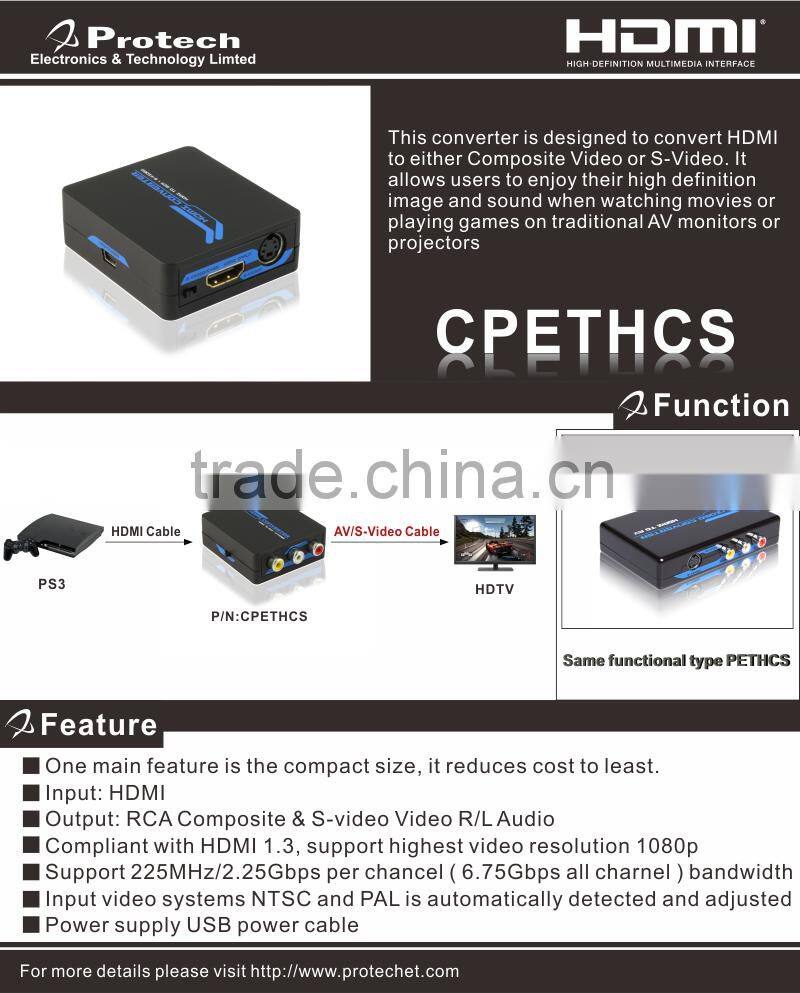 2016 HDMI TO AV +S-VIDEO MINI CONVERTER 1080P