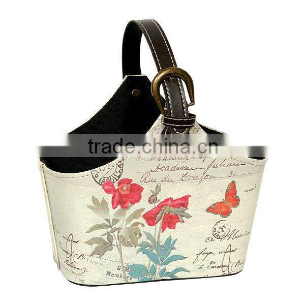 Famous Bulding Print PU Leather Gift Basket