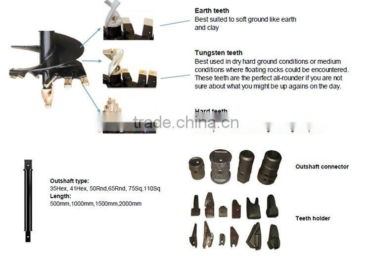 Dirt Auger /Earth Auger Used By Excavator S160 For Hole Digging
