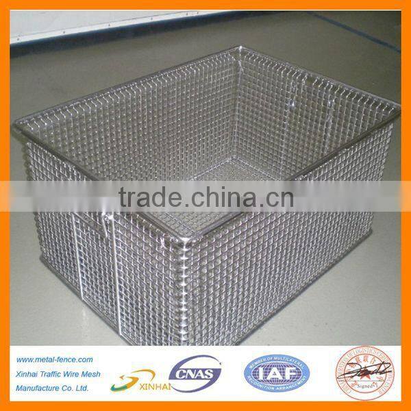 Rectangle stainless steel wire mesh basket/storage metal welded wire mesh basket