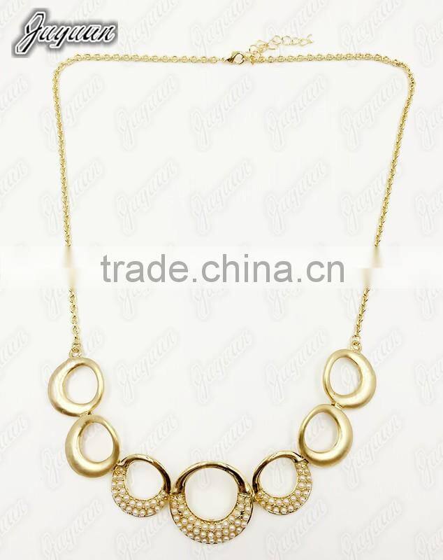 Juyuan Fashion 18K Gold Plated Pendant&Earring Pearl Set