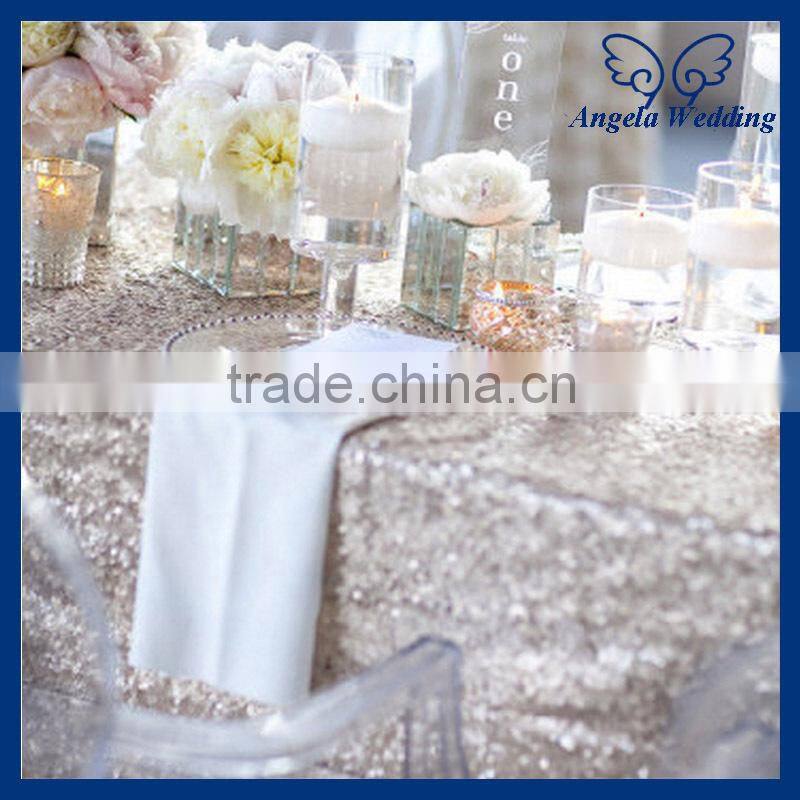 SQ001MA Whole sale low price metallic mesh sequence wedding mint green sequin table cloth