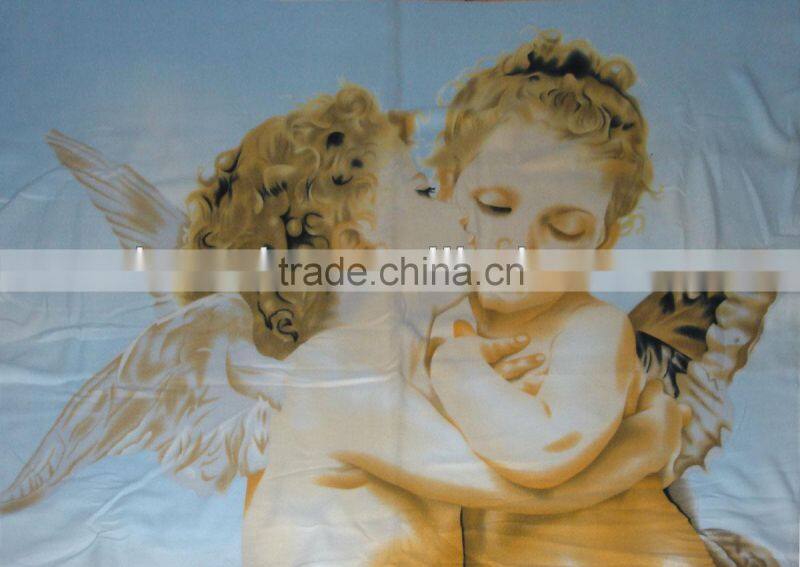 lovely angels design printed fleece throw