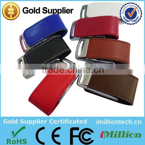 Novelty leather usb stick Magnet button 16GB