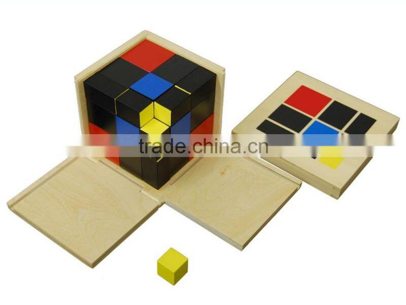 Montessori sensory toys for trinomial cube
