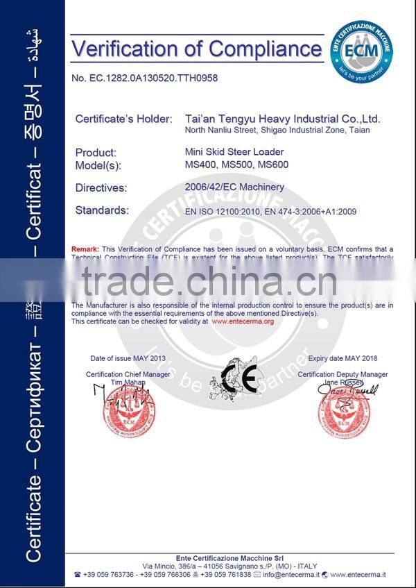 new ce front loader mini garden loader