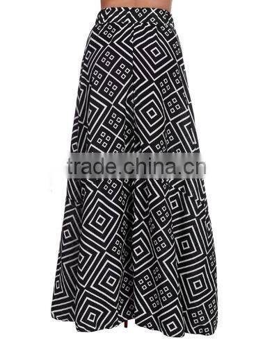 New Lady Women's Fashion Maxi Geometric Print Casual Long Pleated Party Skirt