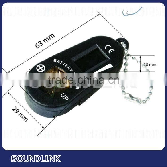 Small and eas-to-handle battery tester to test RIC hearing aid batteries