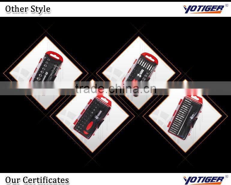 Cheap tool kits in one box including 27pieces tool ratchet handle extension bar bits