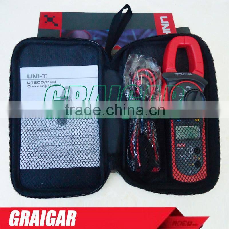 UNI-T UT203 UT 203 Digital Clamp Multimeter Ohm DMM DC AC Current Voltmeter 400A