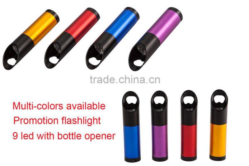 6 led Mini led bright light flashlight keychain bottle opener