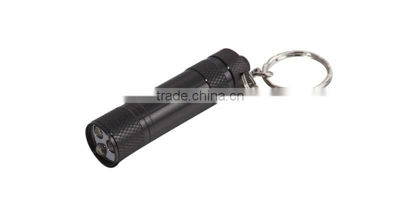 Mini aluminum flashlight keychain with 3 LED ligth great idea for gift, promotion