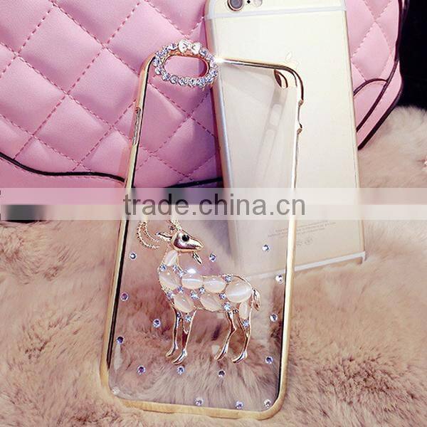 Wholesale rhinestone sheep design phone cases for iphone 6