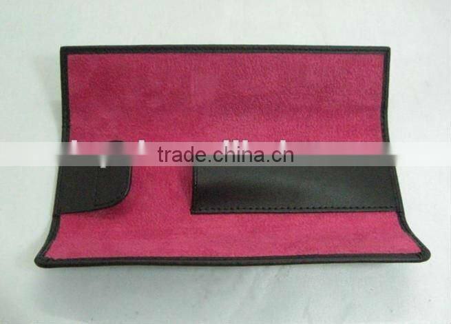 mini foldable 100 leather color pencil bag for single pen