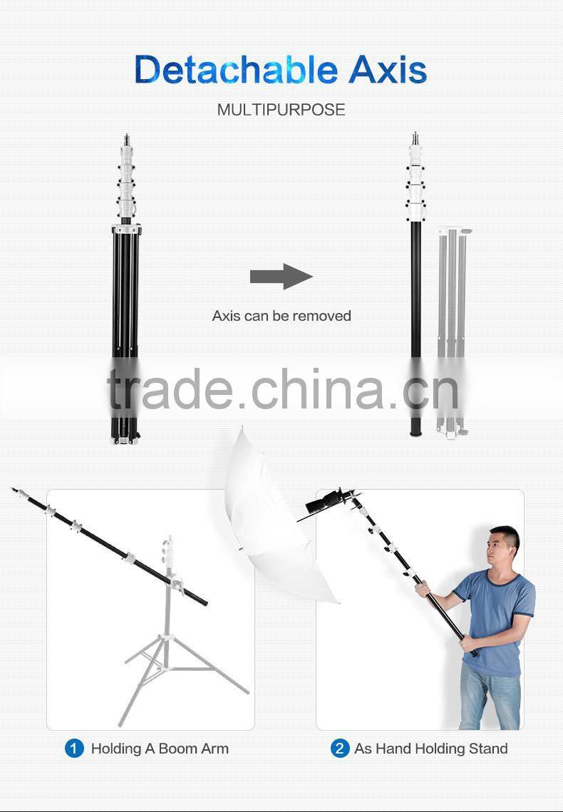 HPUSN four-section heavy duty flash photo stand aluminum studio light stand 3m