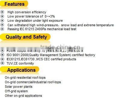 High Efficiency 255-305W Polycrystalline Solar Panel