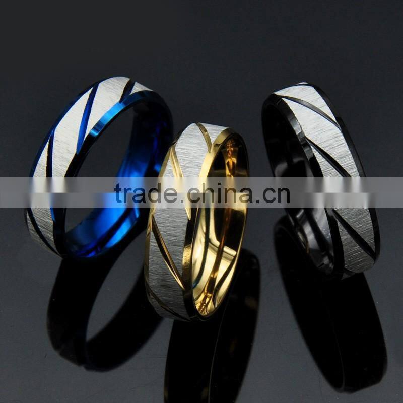 high polished plated rings 3 colors mens rings simple stainless steel fashion rings jewelry