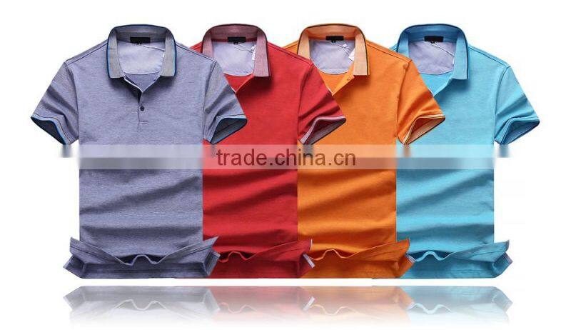 2016 Casual Solid Slim Fit Cotton Polo Shirts Short Sleeve for Business Men