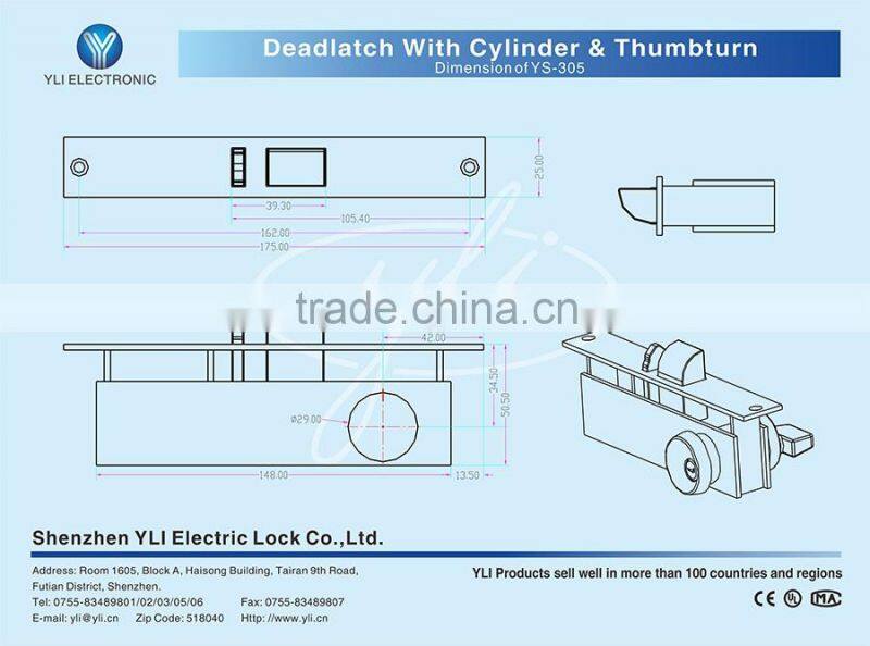 Deadlatch With Cylinder & Thumbturn YS -305P