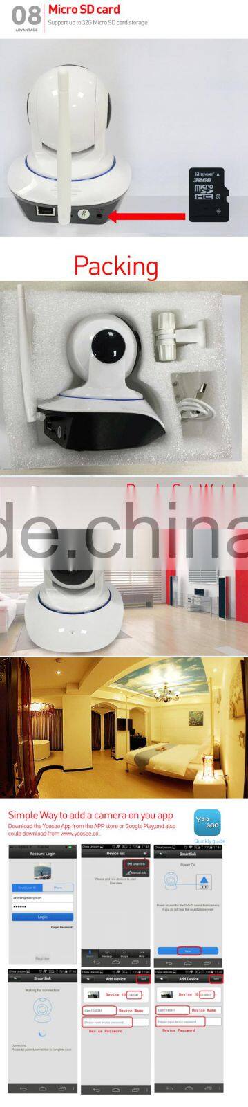 Promotion Network Yoosee Wifi IP Camera with Email Alert Support Android/ISO View