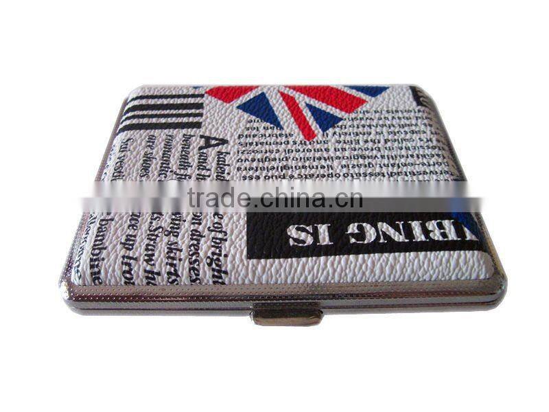 Leather metal cigarette case for 18pcs 20pcs