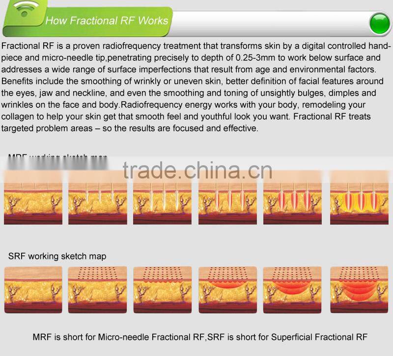 High quality fractional rf skin lift wrinkle removal machine, 8-inch LCD touch screen, multiple treatment tips
