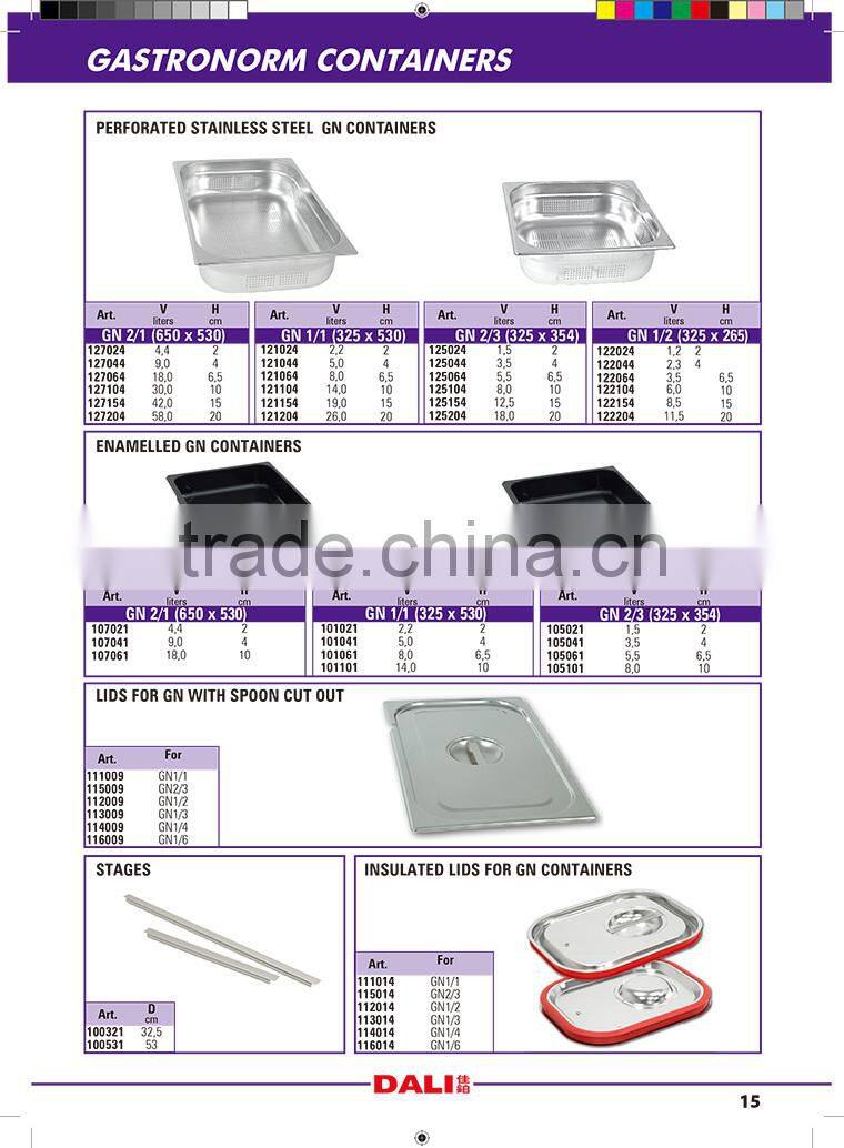 2015 guangzhou manufacturers for stainelss steel gn container / all us and eu standard size gn pan / gastronorm container