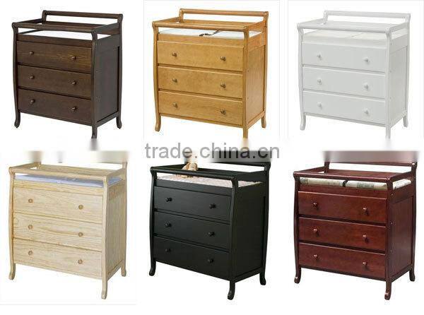 Classical Three Drawers baby change table baby changing table