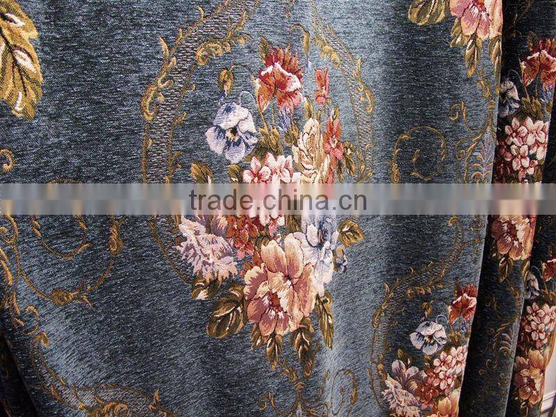 Antique French Style Living Room Pleat Blackout Curtains With Valance