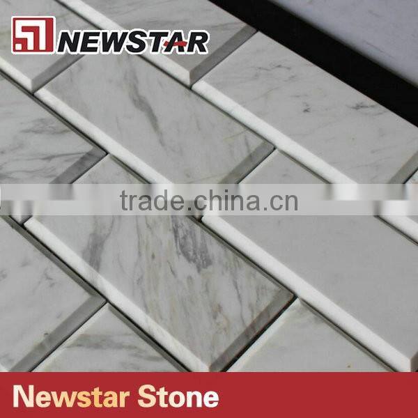 Newstar White Carrara Backsplash Marble Subway Tile Bthroom Mosaic