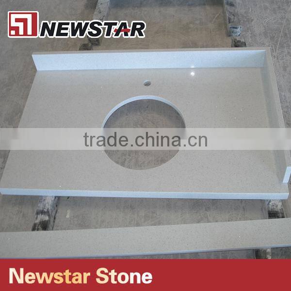 cheap kitchen and bathroom white quartz countertop