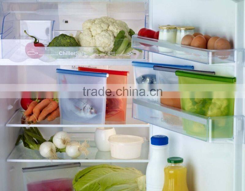 resealable packing bag Silicone Freezer Bag Food Grade cooking Bag