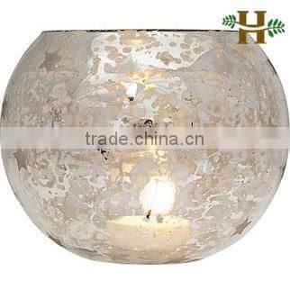 Silver Plating Glass Tealight Holder