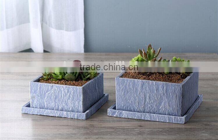 Hot selling modern outdoor garden fiberglass flower pot holder
