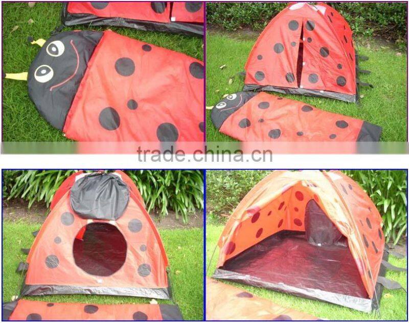 Lovely ladybird play tent with sleeping bag children kids camping play set