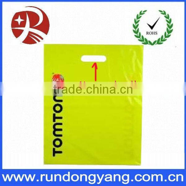 yellow printing ECO-friendly die cut plastic bags