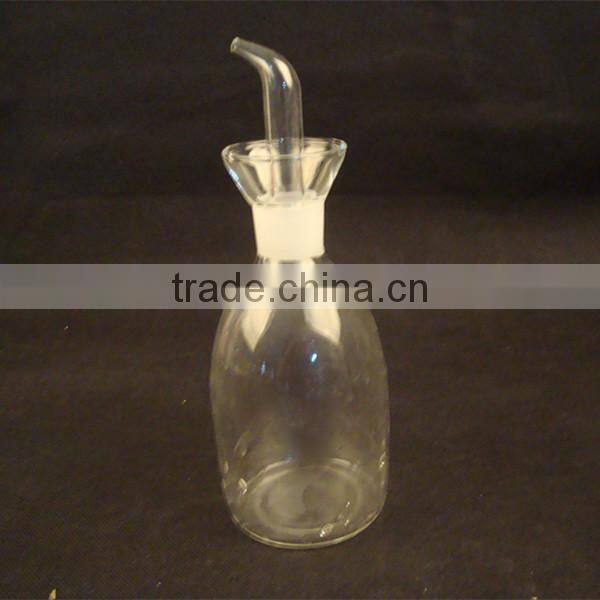 heat resistant glass vinegar bottle with dropper