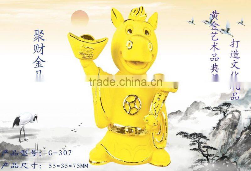 New gift 24k gold plated Pegasus Figurine decoration