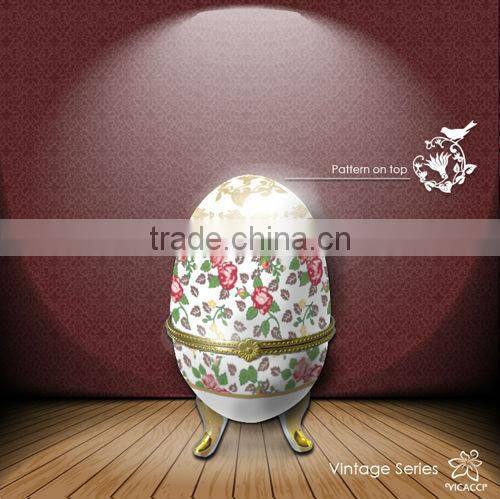 High Quality Porcelain Egg-shaped Jewllery box for sales