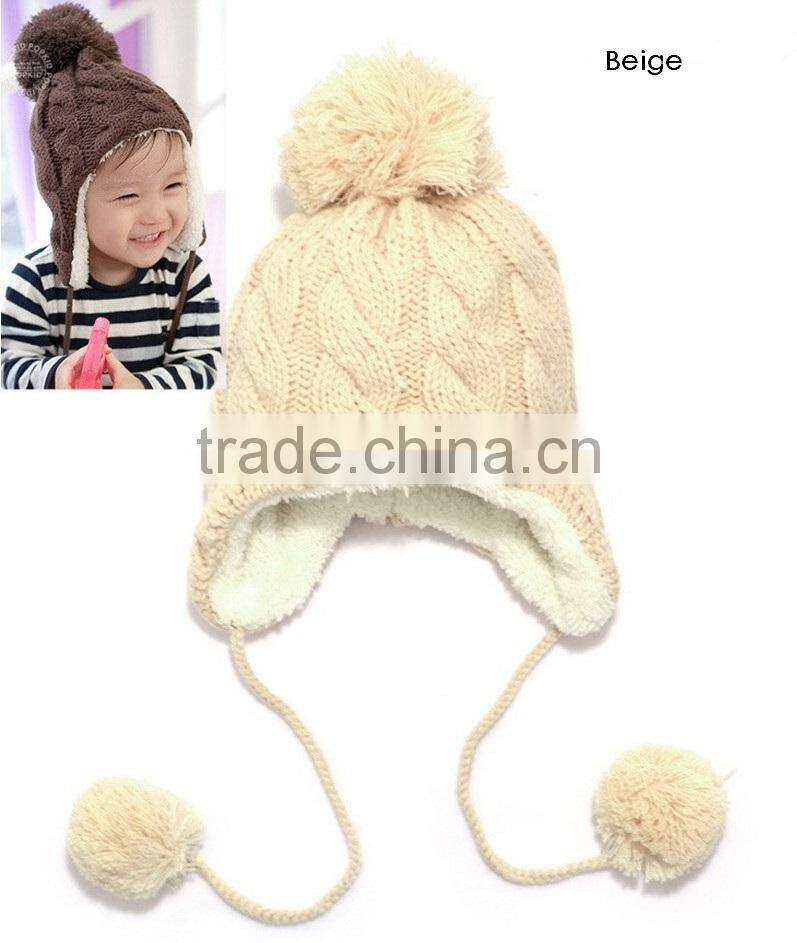 Baby Hat Warm Winter Cap For Baby Boy Girl Children's Crochet Earflap Hats Caps
