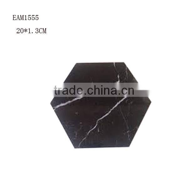 Hexagon shape White Carrara Marble Stone Coasters with Cork Backing