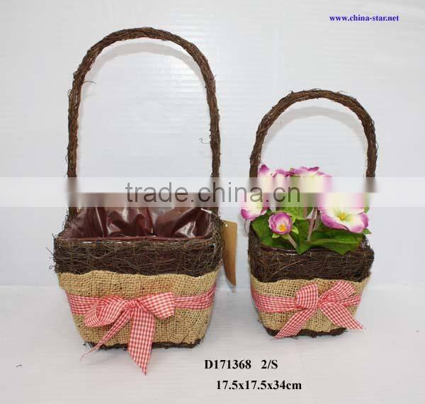 artificial christmas flower basket