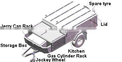 Adventure Off Road Rear Folding Campers Powder Material Trailers