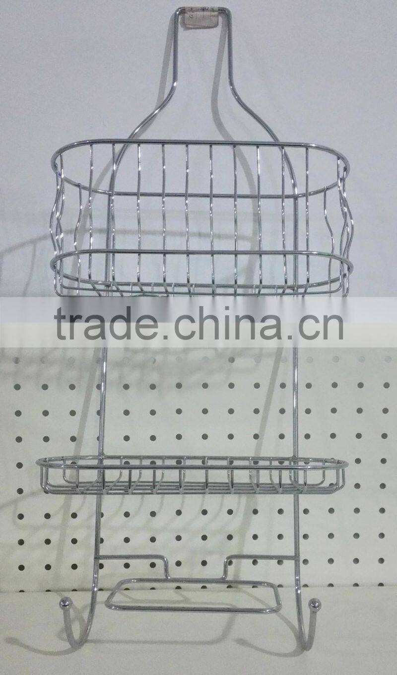 2 Tier Matel wire rectangular hanging storage wire basket/shower caddy